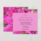 Jolie rose azalea fleurs invitations mariage (Devant / Derrière)