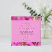 Jolie rose azalea fleurs invitations mariage (Debout devant)
