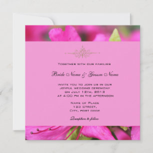 Jolie rose azalea fleurs invitations mariage