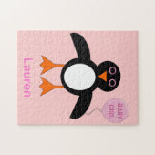 Jolie rose bébé fille Penguin Puzzle (Horizontal)