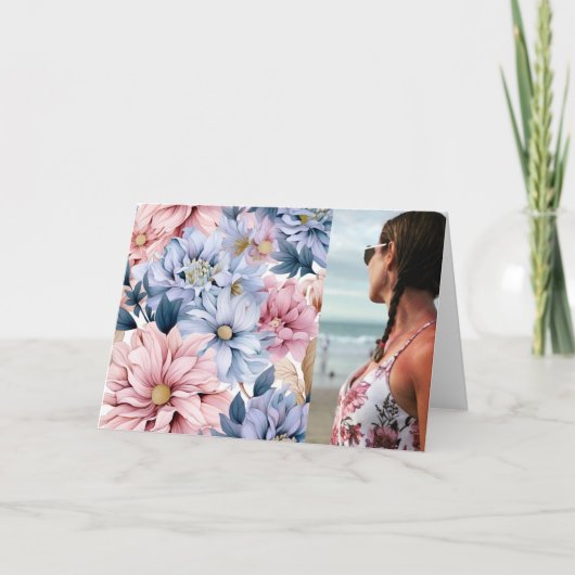 Jolie rose et bleu floral (Devant)
