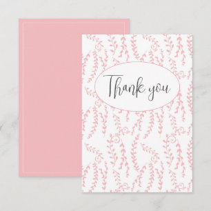 Jolie rose Feminine Carte de remerciements plat