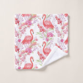 Jolie rose flamingo motif décoration de plage serv (Gant de toilette)