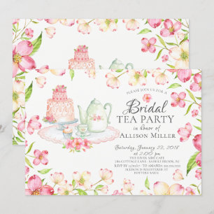 Jolie rose Floral Tea Party Invitation