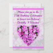 JOLIE ROSE FLORALE 75E ANNIVERSAIRE INVITATION (Devant)