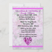 JOLIE ROSE FLORALE 75E ANNIVERSAIRE INVITATION (Dos)
