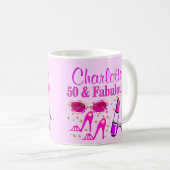 JOLIE ROSE PERSONNALISÉE 50E ANNIVERSAIRE MUG (Devant droit)