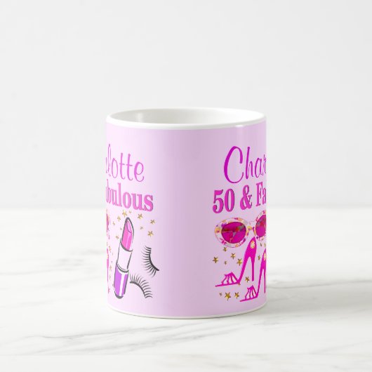 JOLIE ROSE PERSONNALISÉE 50E ANNIVERSAIRE MUG (Centre)
