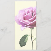 Jolie Rose Rose Avec Menu Mariage Feuille (Dos)