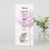 Jolie Rose Rose Avec Menu Mariage Feuille (Debout devant)