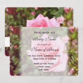 Jolie rose rose fleur toutes les invitations de fê (Devant / Derrière)