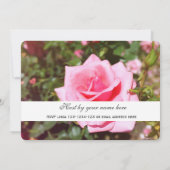 Jolie rose rose fleur toutes les invitations de fê (Dos)