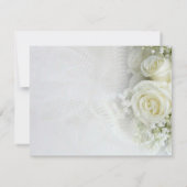 Jolie roses blanches Mariage RSVP Invitation (Dos)