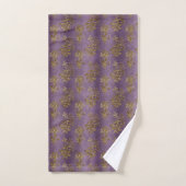 Jolie salle de bain violette Faux Gold Élégante (Serviette à main)