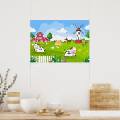 jolie salle pour enfants ferme Poster (Cuisine)