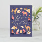 Jolie scène de crèche plate pour carte de fêtes (Debout devant)