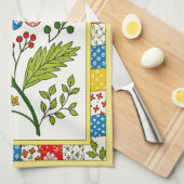 Jolie serviette à fleurs à motifs. (Quart Plié)