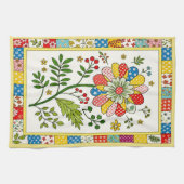 Jolie serviette à fleurs à motifs. (Horizontal)