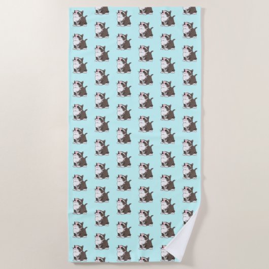 Jolie serviette de plage de chats (Devant)