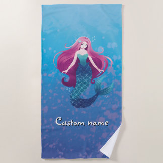 Jolie serviette de plage personnelle Sea Mermaid