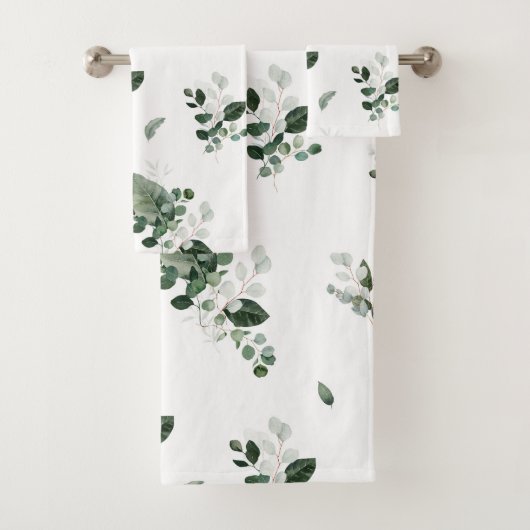 JOLIE SERVIETTE DE SAGE BLANC BOTANIQUE (En situation)