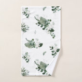 JOLIE SERVIETTE DE SAGE BLANC BOTANIQUE (Serviette à main)
