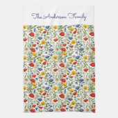 Jolie serviette de thé colorée fleur sauvage (Vertical)