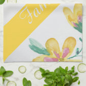 Jolie serviette de thé en coton floral aquarelle (Plié)