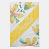 Jolie serviette de thé en coton floral aquarelle (Vertical)