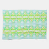 Jolie Serviette De Thé Imprimé Vert Et Turquoise (Horizontal)