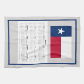 Jolie serviette du calendrier du drapeau du Texas (Horizontal)