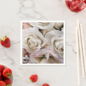 Jolie serviettes en papier Roses Blanches (En situation)