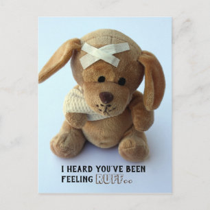 Jolie Sick Teddy Chien Obtenir Bonne carte postale