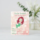 Jolie Sirène Anniversaire Fête Invitations (Debout devant)