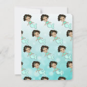 Jolie Sirène Anniversaire Fête Invitations (Dos)