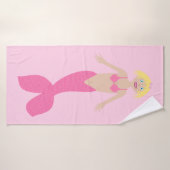 Jolie sirène d'Imaginaire rose (Serviette de bain)