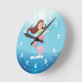 Jolie Sirène Filles Chambre Décor Mur Horloge (Angle)