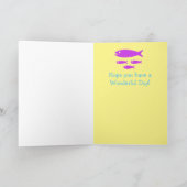 Jolie Sirène Jaune Bonne Carte Anniversaire (Intérieur)