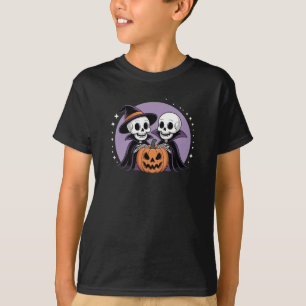 Jolie Skeleton Friends Kids Halloween T-Shirt