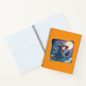 Jolie Sorcière Avec Carnet Spiral Chat (Intérieur)