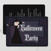 Jolie sorcière blonde Adulte Halloween Invitation  (Devant / Derrière)