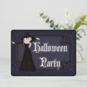 Jolie sorcière blonde Adulte Halloween Invitation  (Debout devant)