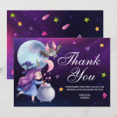 Jolie sorcière Carte de remerciements d'Halloween (Devant / Derrière)