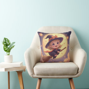 Jolie Sorcière Coussin d'Halloween - Décor Éffraya