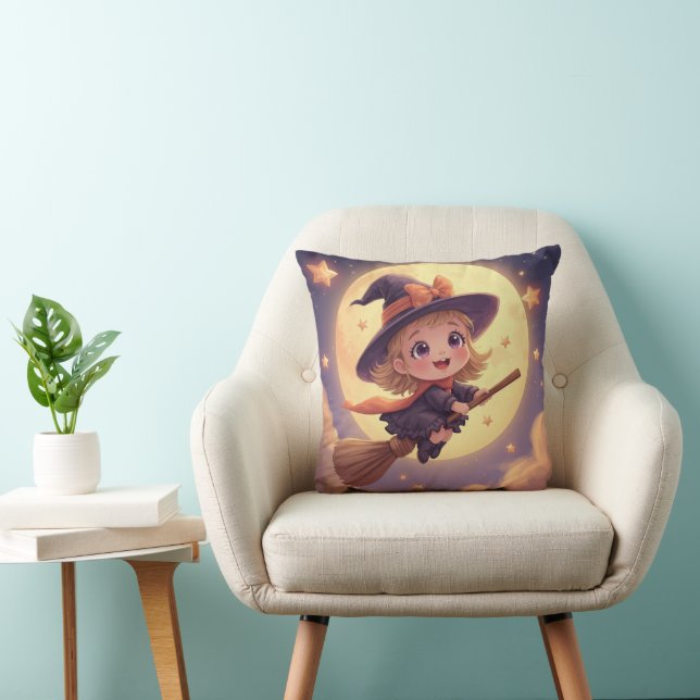 Jolie Sorcière Coussin d'Halloween - Décor Éffraya (Chaise)