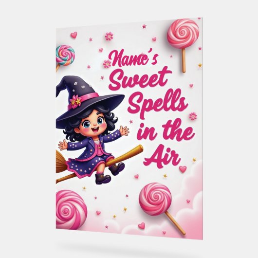 Jolie Sorcière de nom modifiable sur Broom Hallowe (Angle)