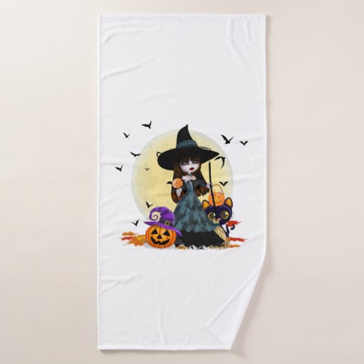Jolie sorcière d'Halloween (Serviette de bain)
