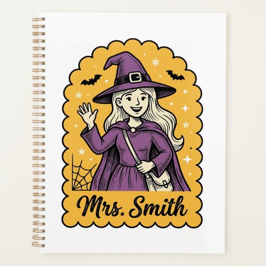 Jolie Sorcière Enseignante Mme Smith Halloween Vin (Devant)