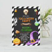 Jolie sorcière halloween invitation (Debout devant)