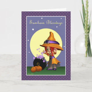 Jolie Sorcière Samhain Bénédiction Carte de voeux